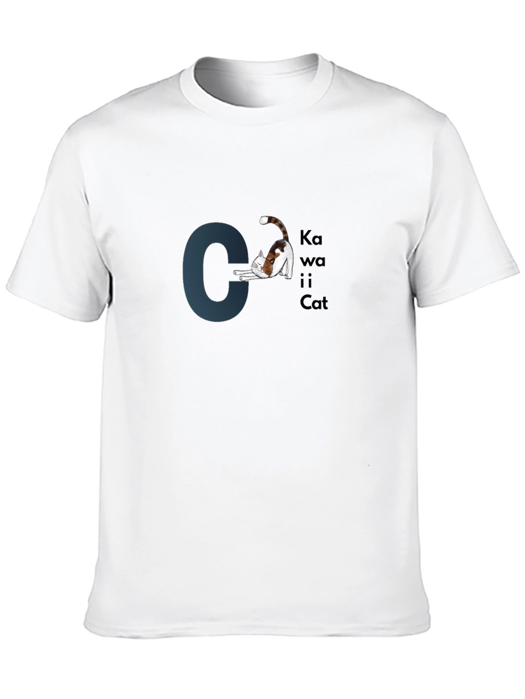 Kawaii Cat Graphic Black T-Shirt
