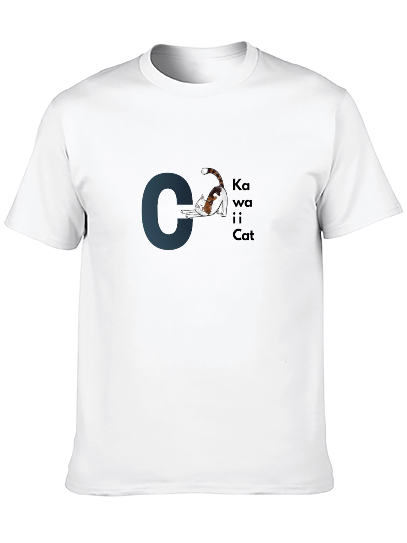 Kawaii Cat Graphic Black T-Shirt