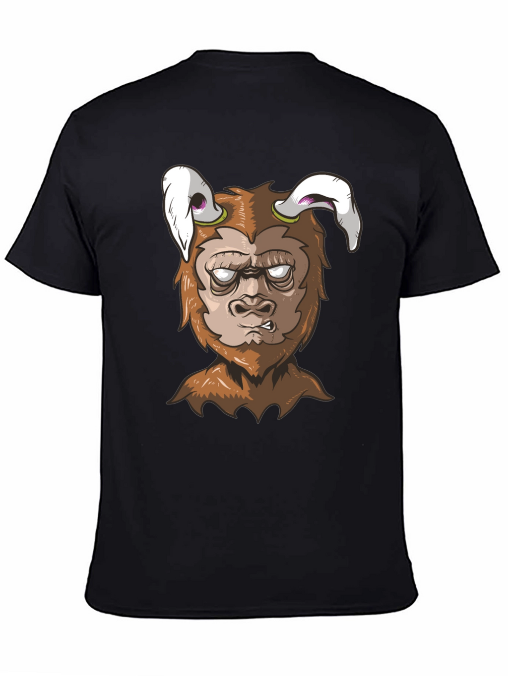 Cartoon Monster Graphic Tee - Black