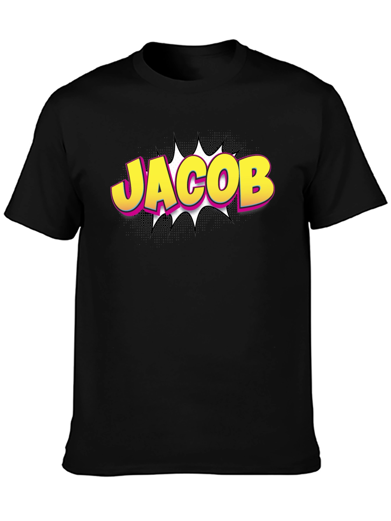 Jacob Comic Style T-Shirt - Custom Name Tee