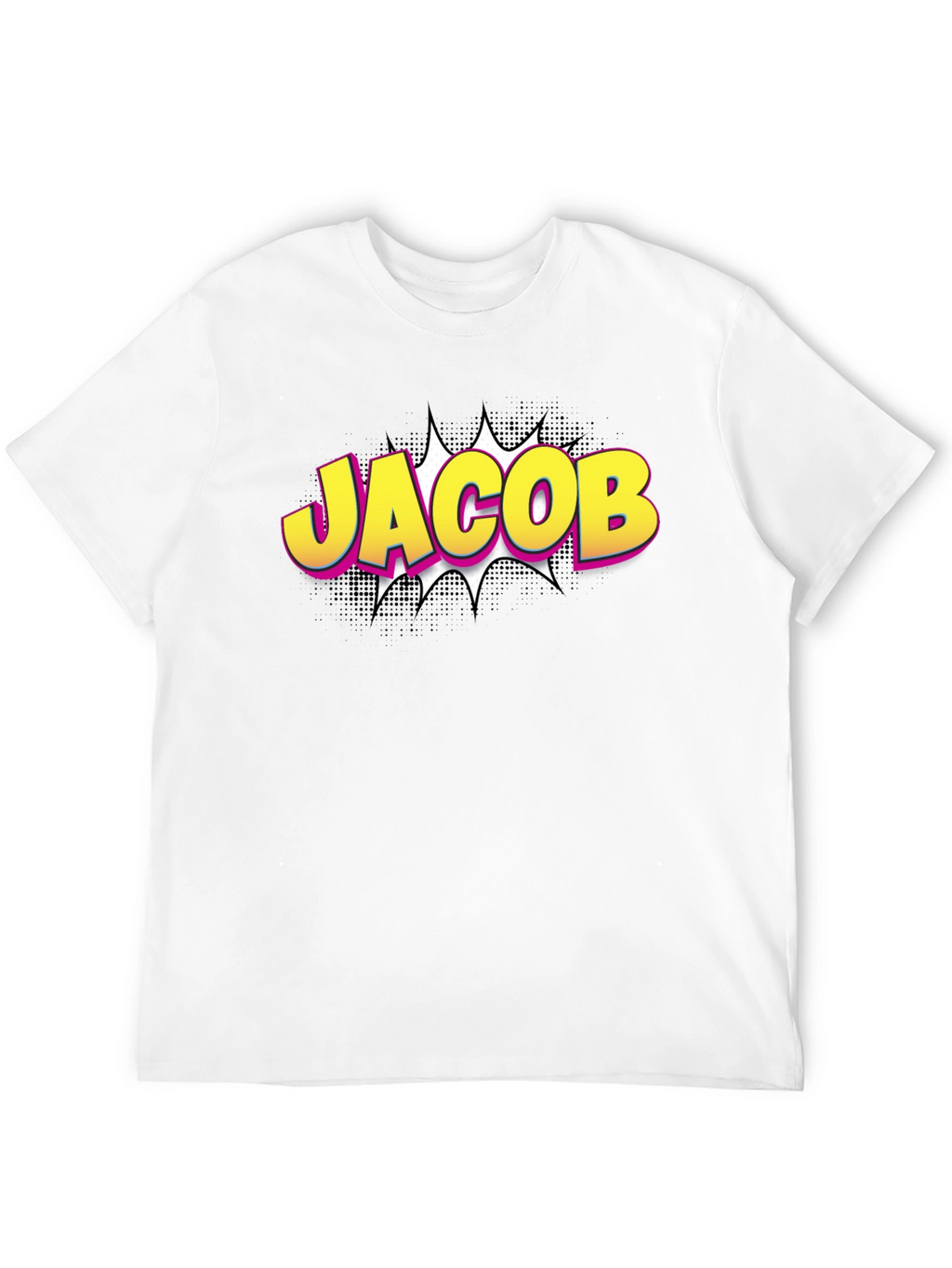 Jacob Comic Style T-Shirt - Custom Name Tee