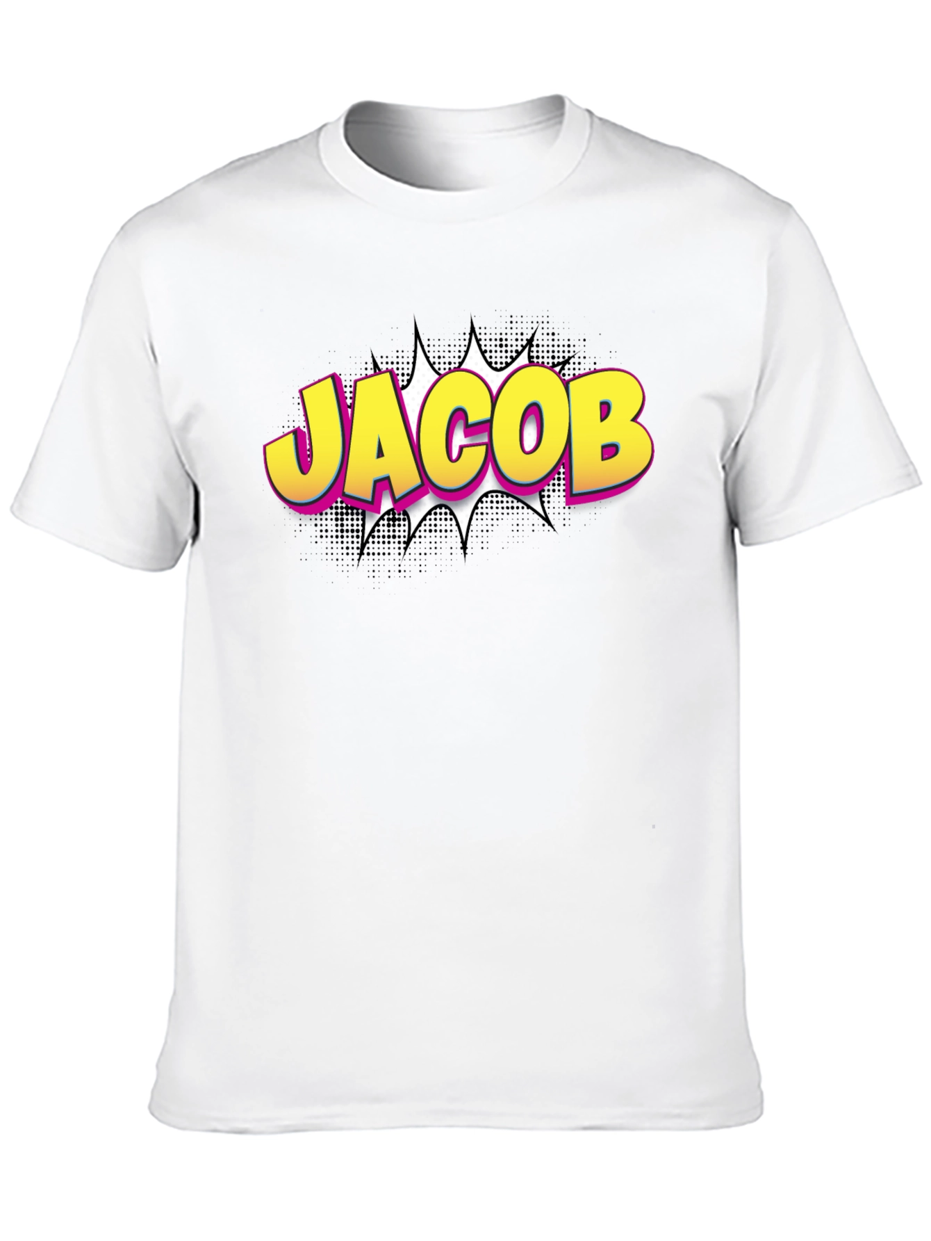 Jacob Comic Style T-Shirt - Custom Name Tee