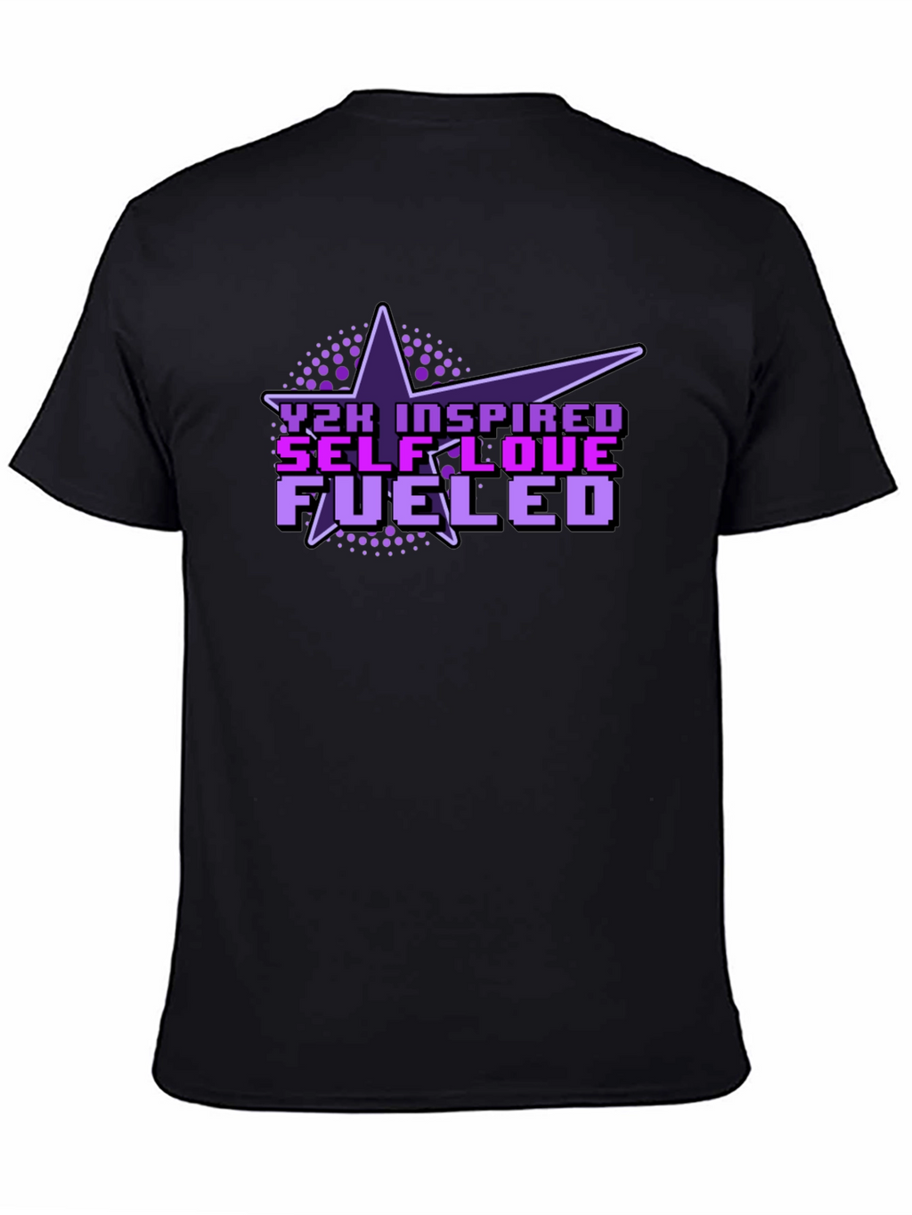 Y2K Inspired Self-Love Fueled Black T-Shirt