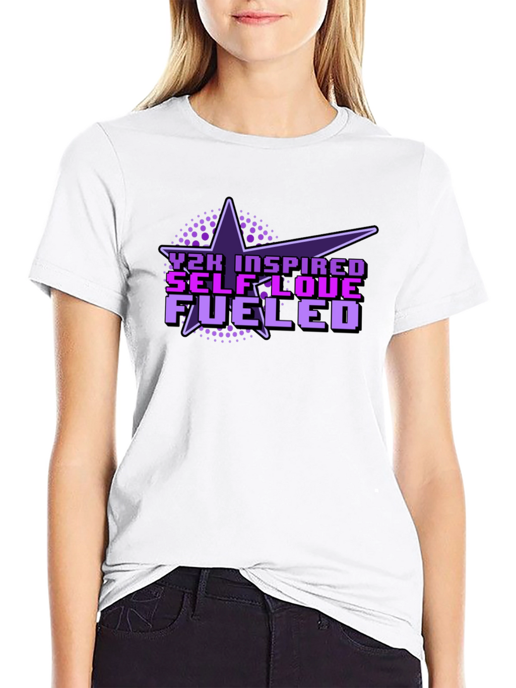 Y2K Inspired Self-Love Fueled Black T-Shirt