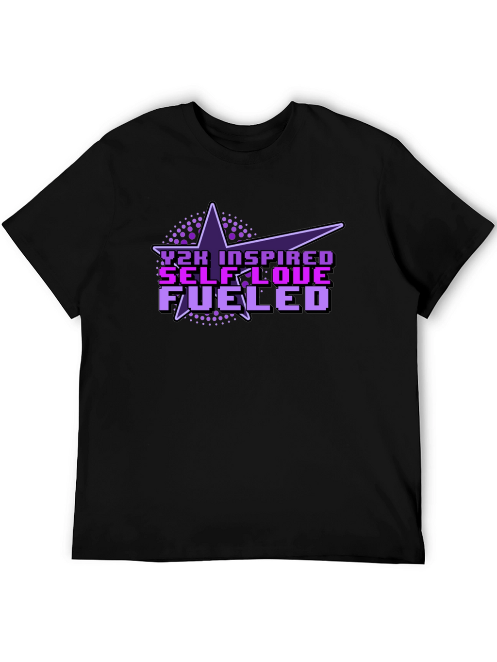 Y2K Inspired Self-Love Fueled Black T-Shirt