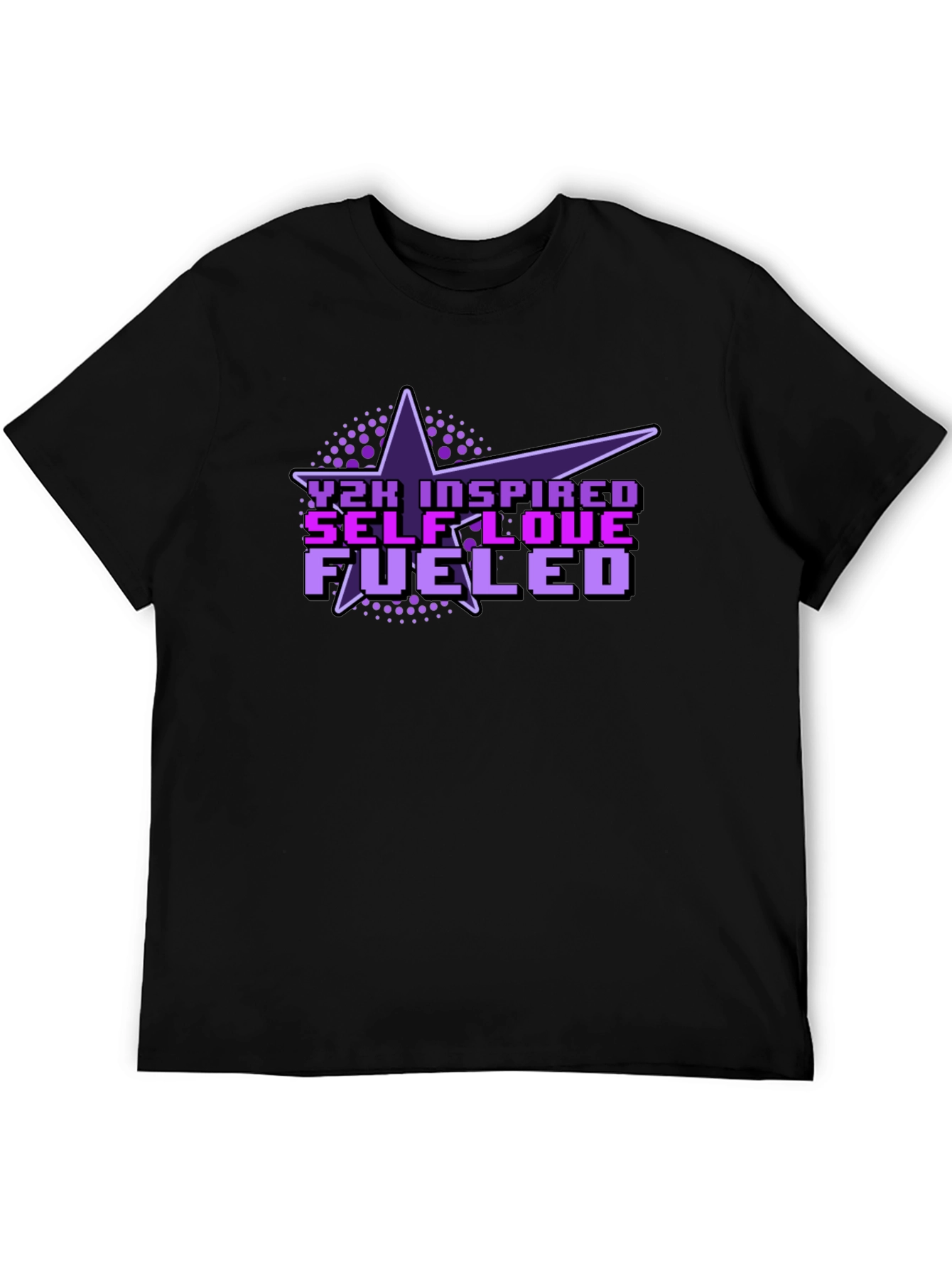 Y2K Inspired Self-Love Fueled Black T-Shirt