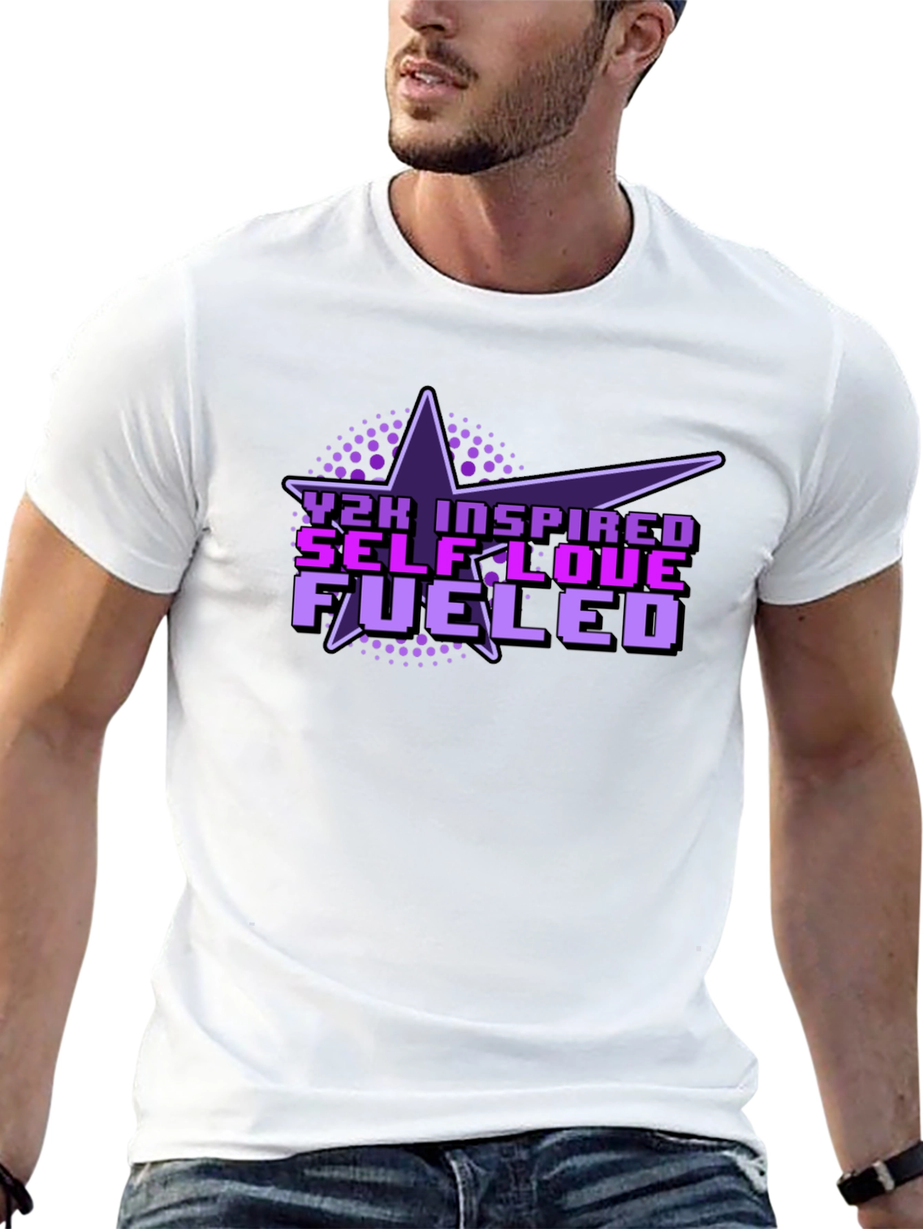 Y2K Inspired Self-Love Fueled Black T-Shirt
