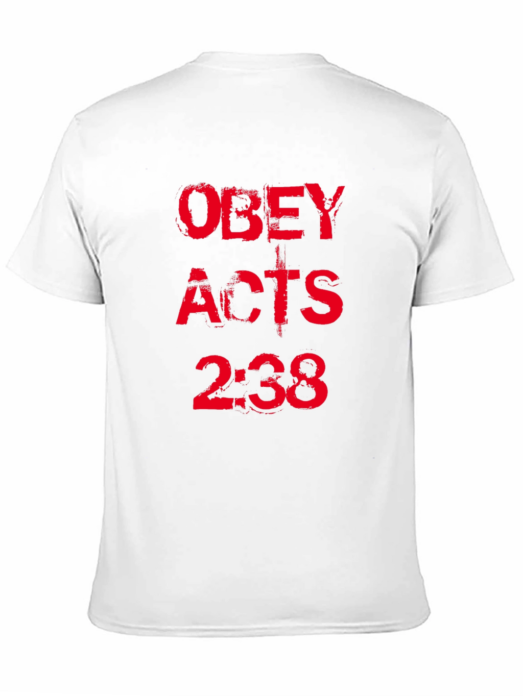 Obey Acts 2:38 Black T-Shirt Christian Religious Graphic Tee