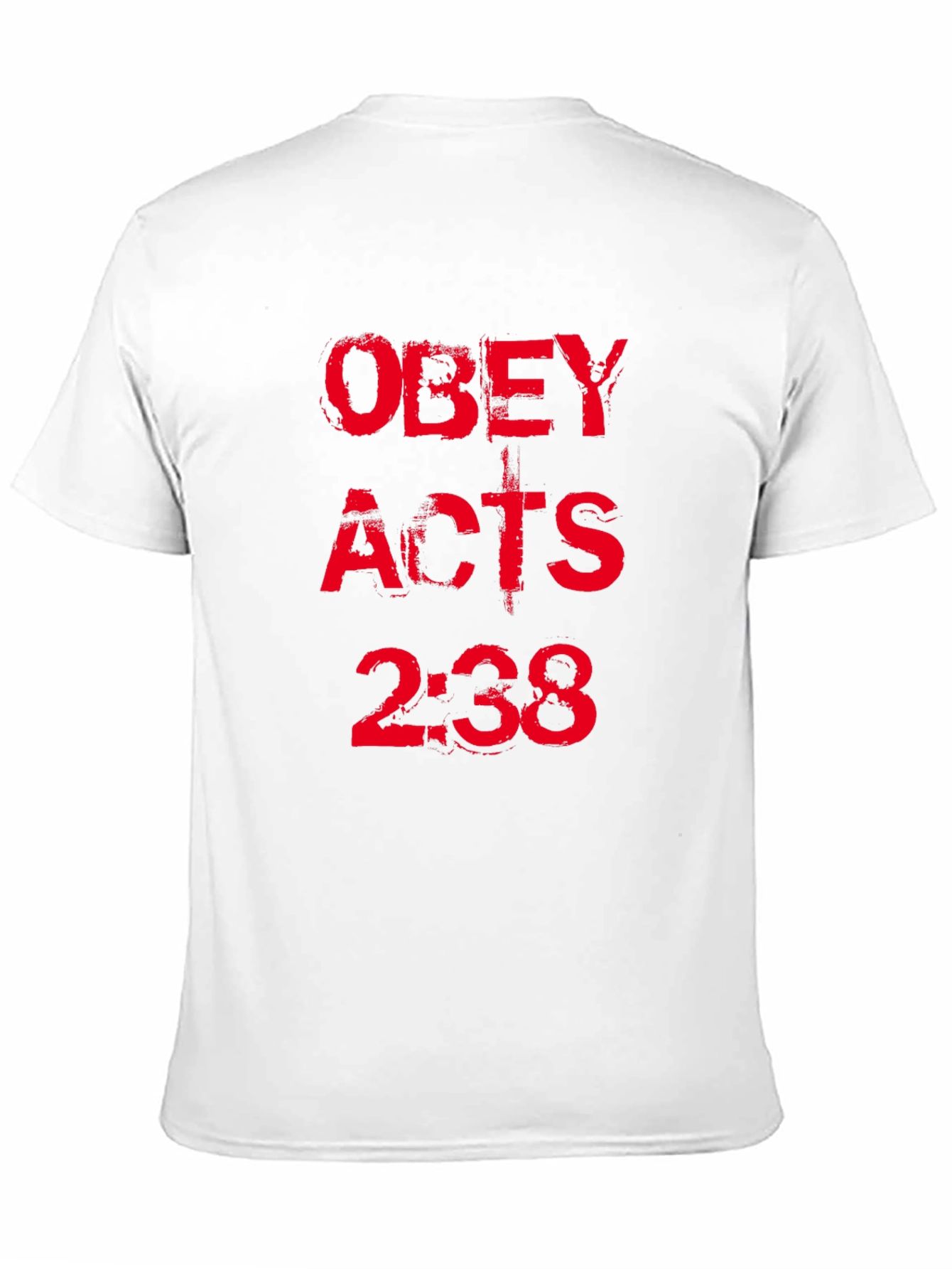 Obey Acts 2:38 Black T-Shirt Christian Religious Graphic Tee