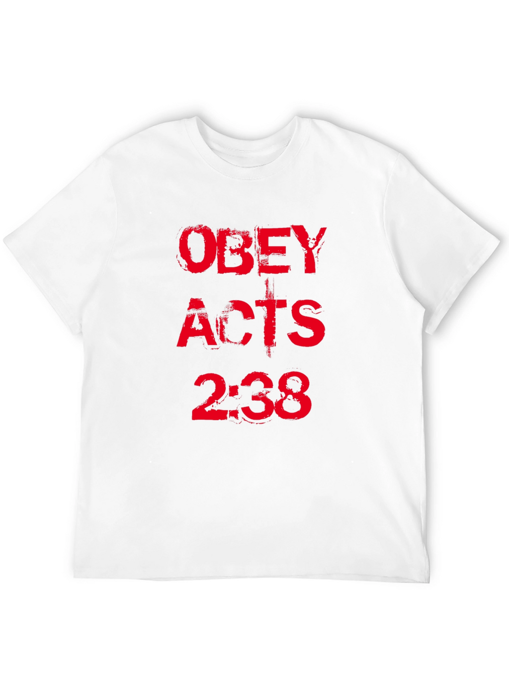 Obey Acts 2:38 Black T-Shirt Christian Religious Graphic Tee