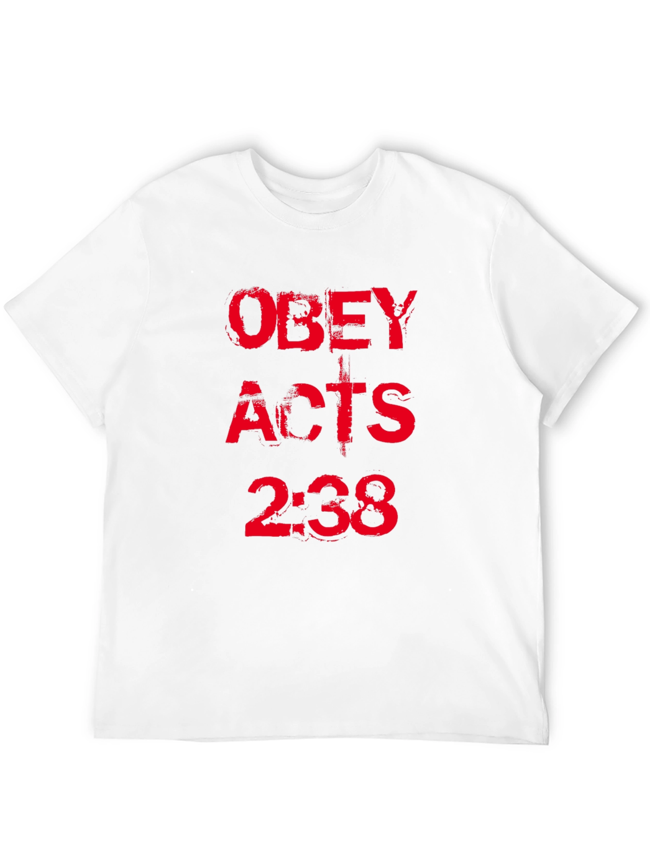 Obey Acts 2:38 Black T-Shirt Christian Religious Graphic Tee