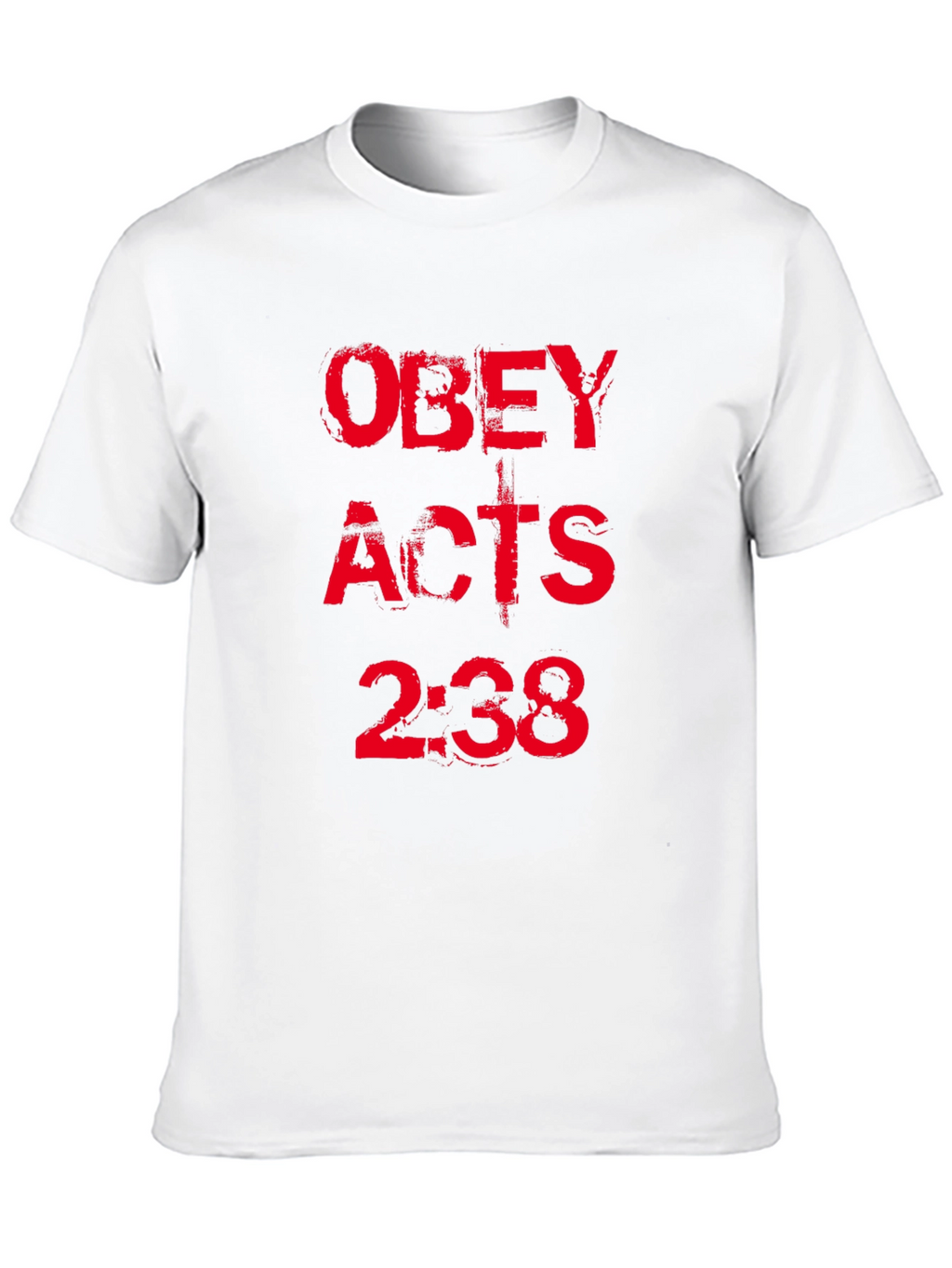 Obey Acts 2:38 Black T-Shirt Christian Religious Graphic Tee