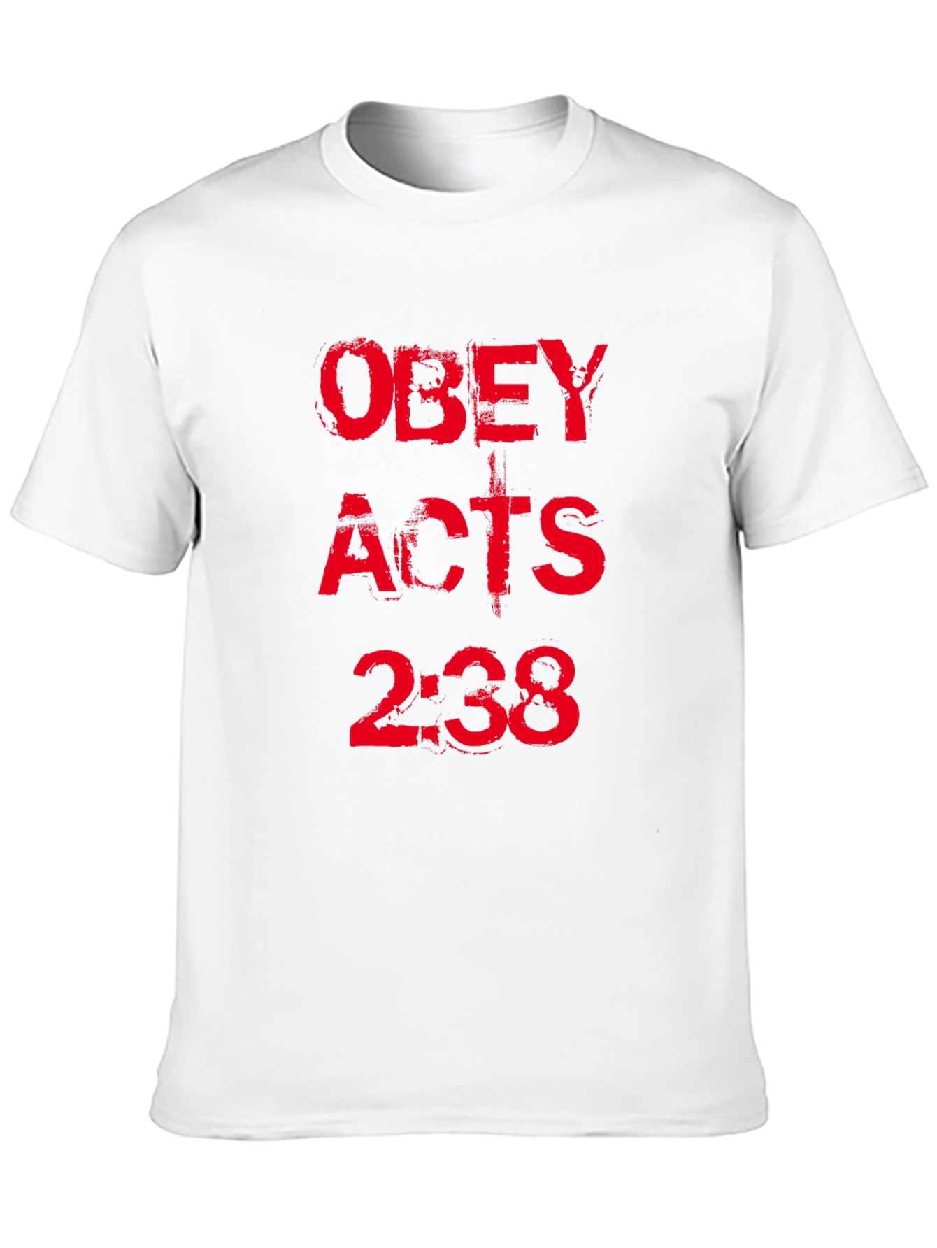 Obey Acts 2:38 Black T-Shirt Christian Religious Graphic Tee