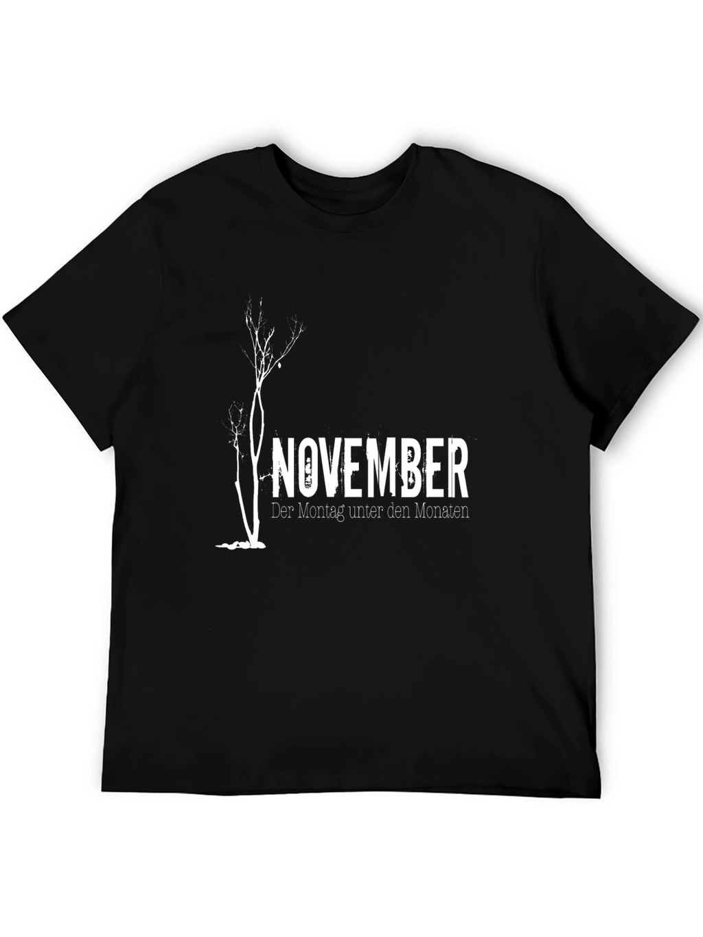 November Tree Graphic Black T-Shirt
