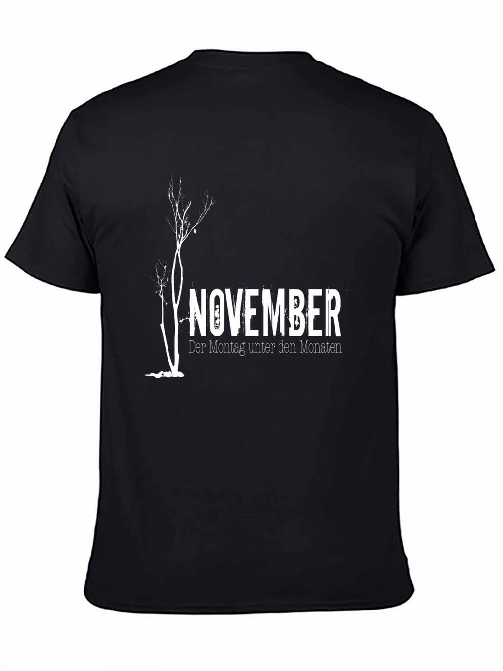 November Tree Graphic Black T-Shirt