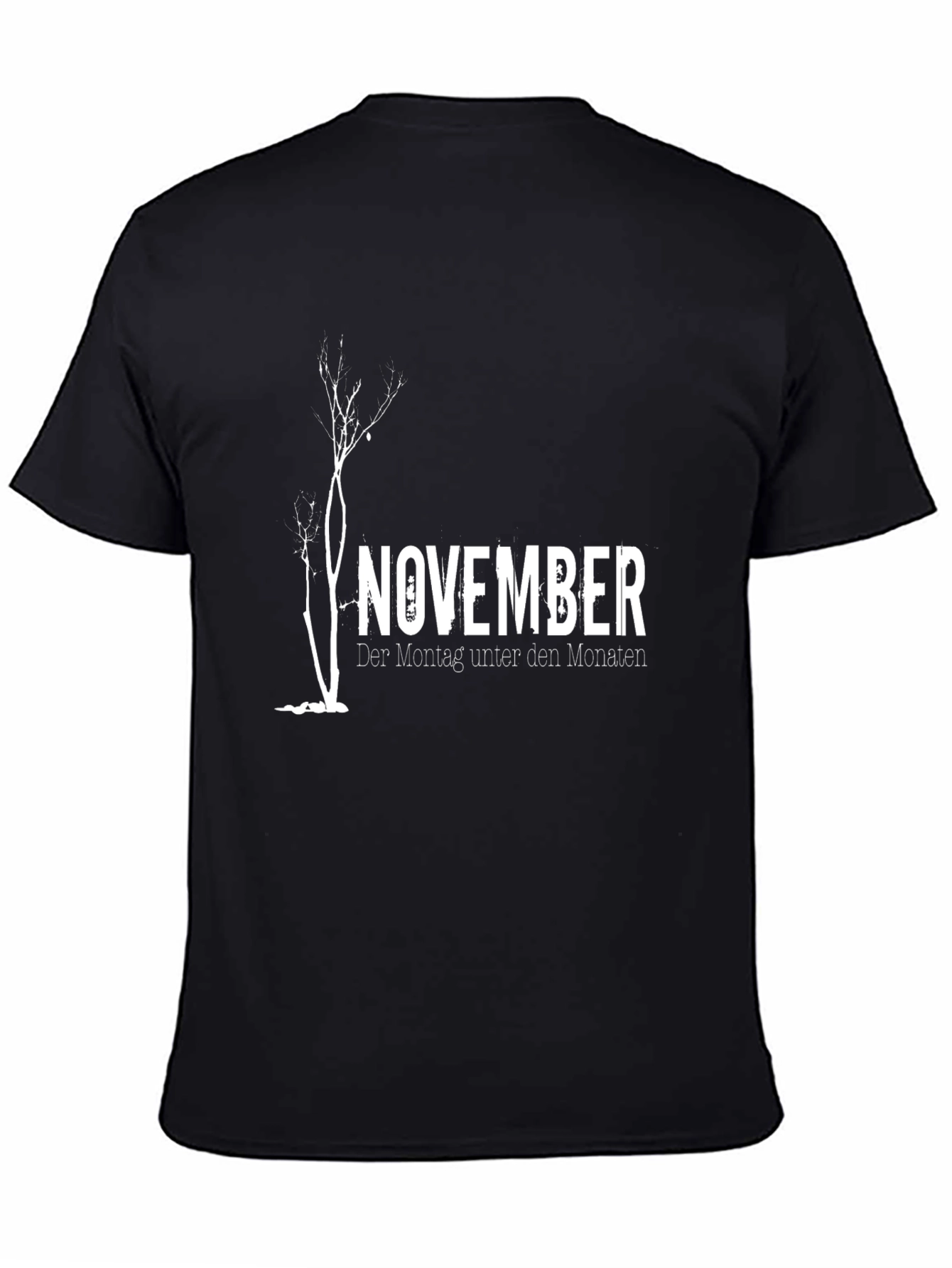 November Tree Graphic Black T-Shirt