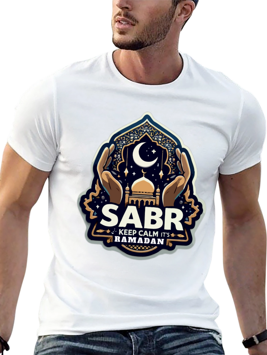 Ramadan Sabr T-Shirt - Keep Calm Eid Mubarak Tee