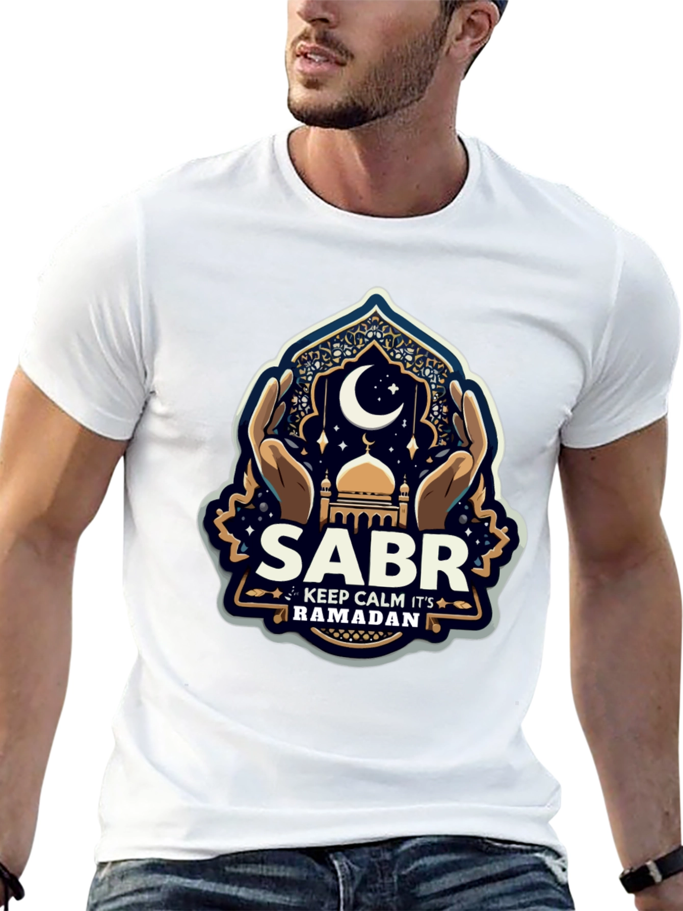 Ramadan Sabr T-Shirt - Keep Calm Eid Mubarak Tee