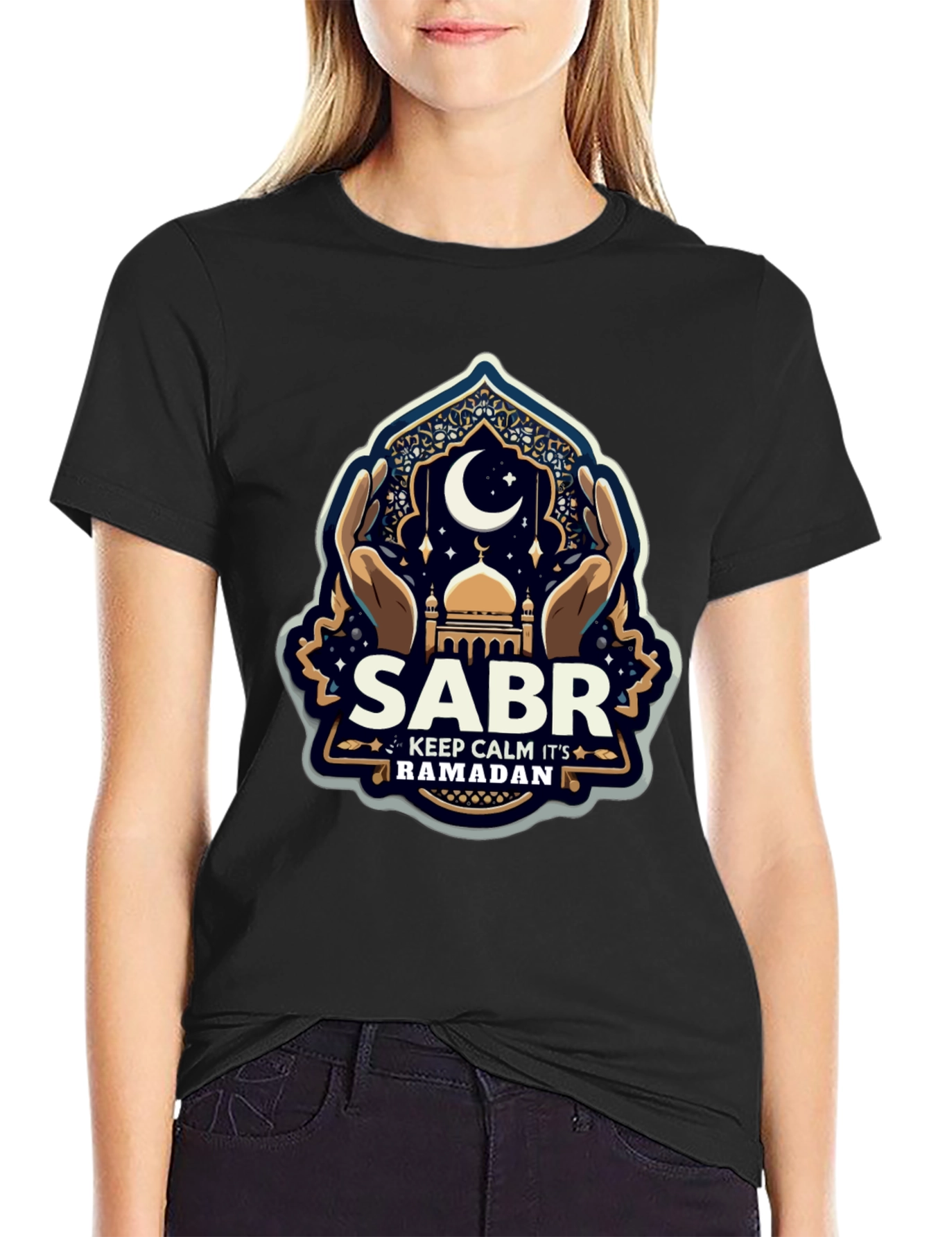 Ramadan Sabr T-Shirt - Keep Calm Eid Mubarak Tee