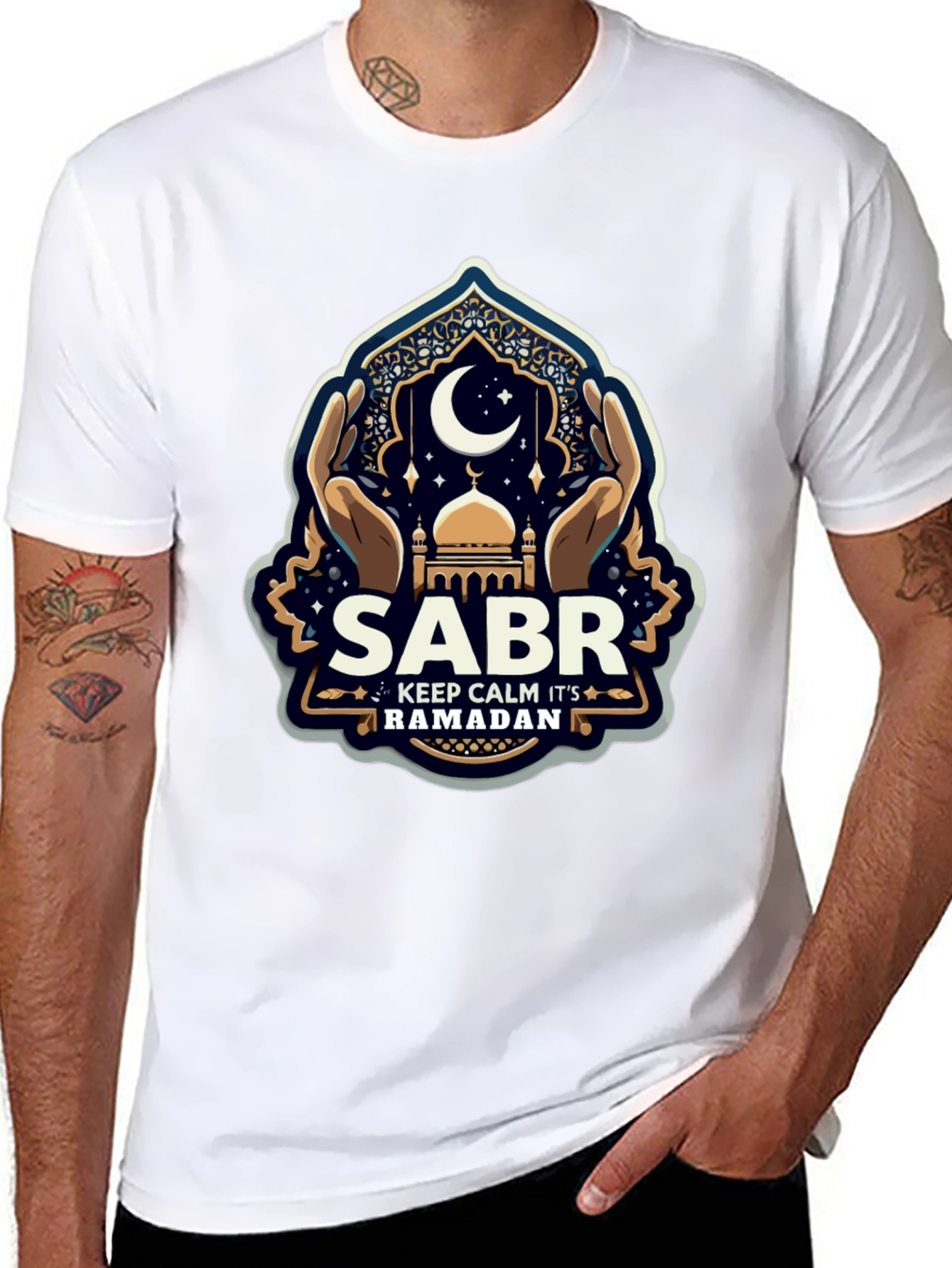 Ramadan Sabr T-Shirt - Keep Calm Eid Mubarak Tee