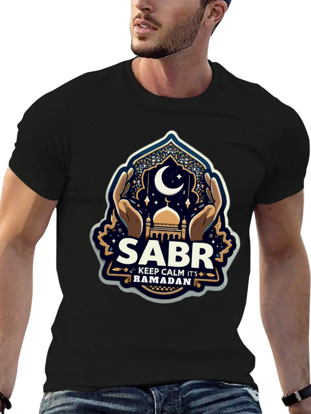 Ramadan Sabr T-Shirt - Keep Calm Eid Mubarak Tee
