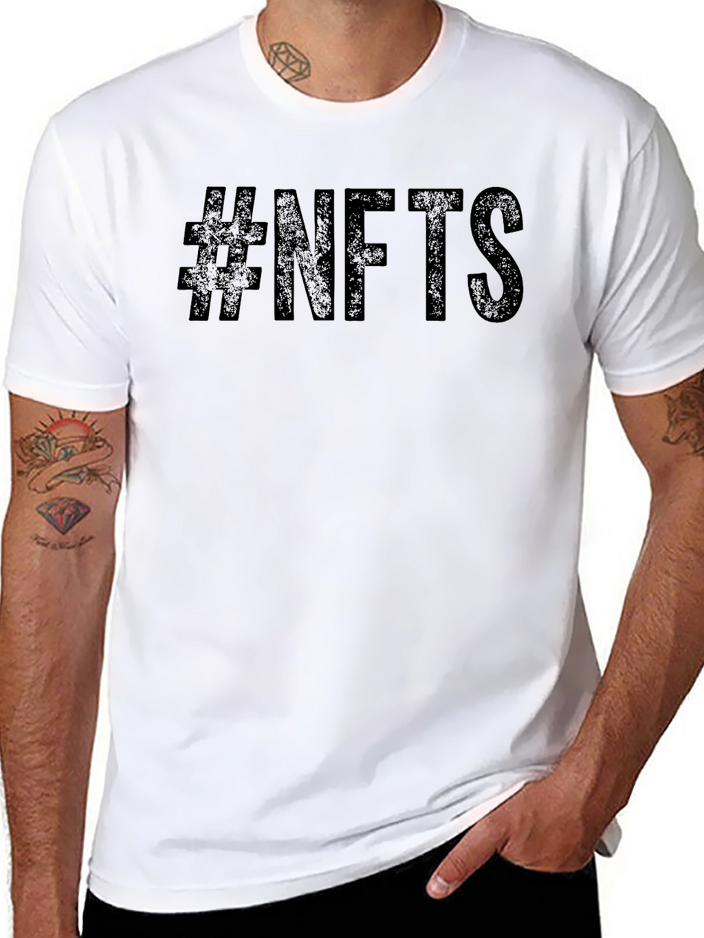 #NFTs Black Graphic Tee - Mens Casual Fashion