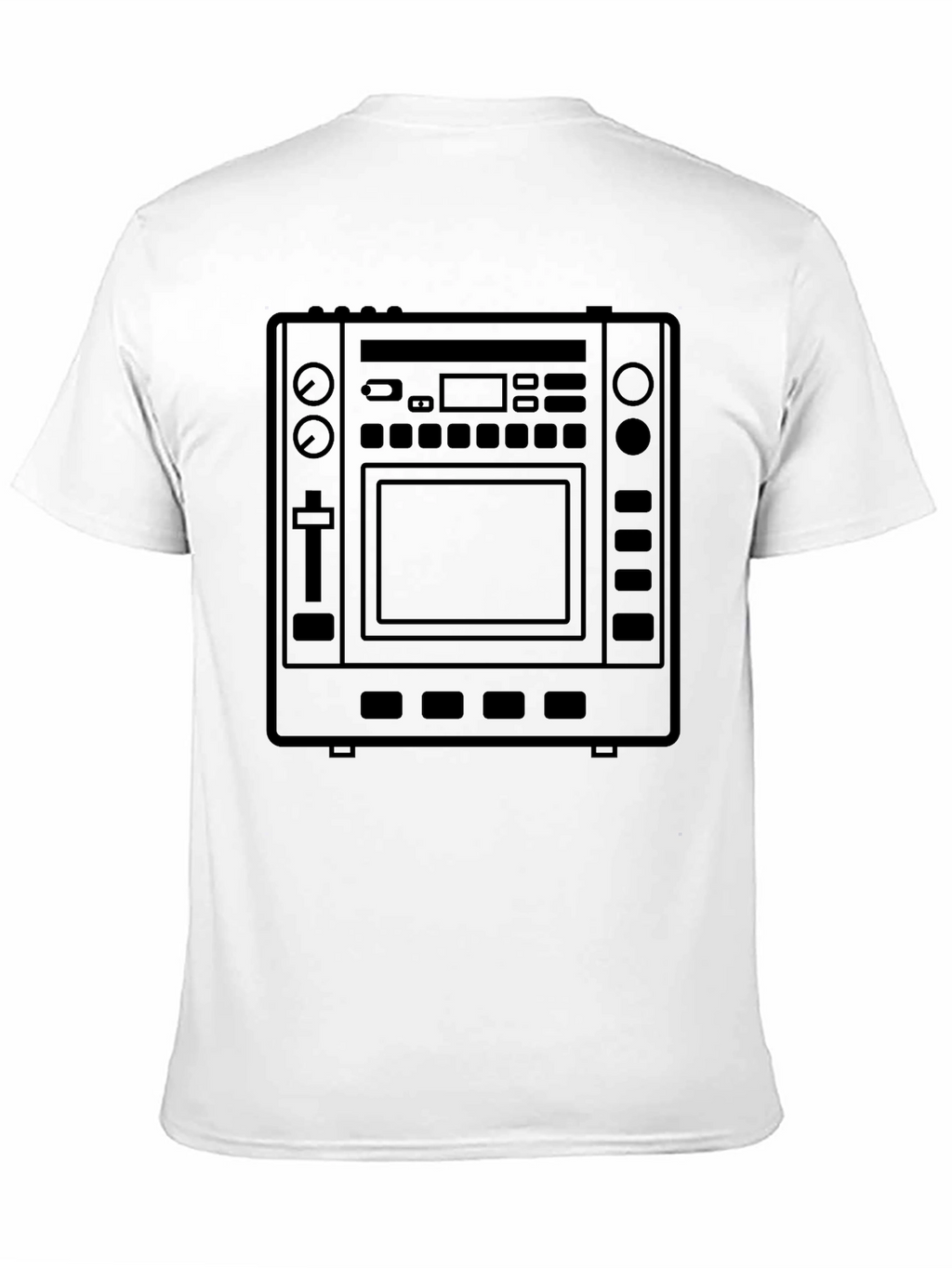 Black T-Shirt with DJ Controller Graphic