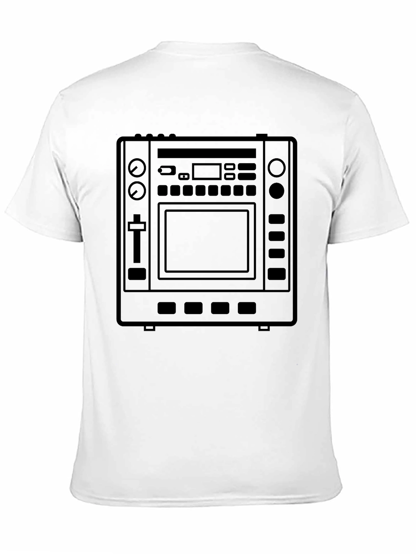 Black T-Shirt with DJ Controller Graphic