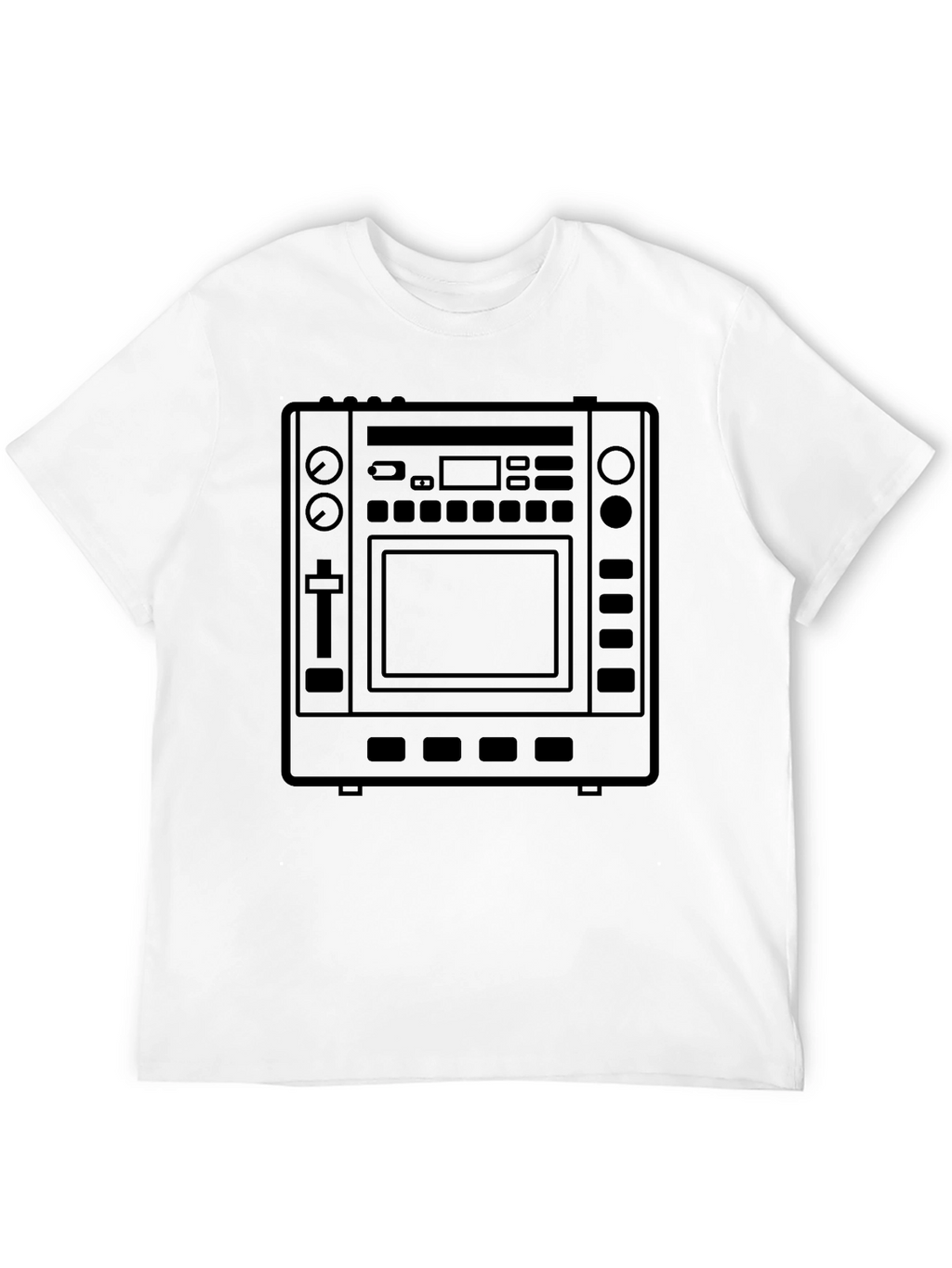 Black T-Shirt with DJ Controller Graphic