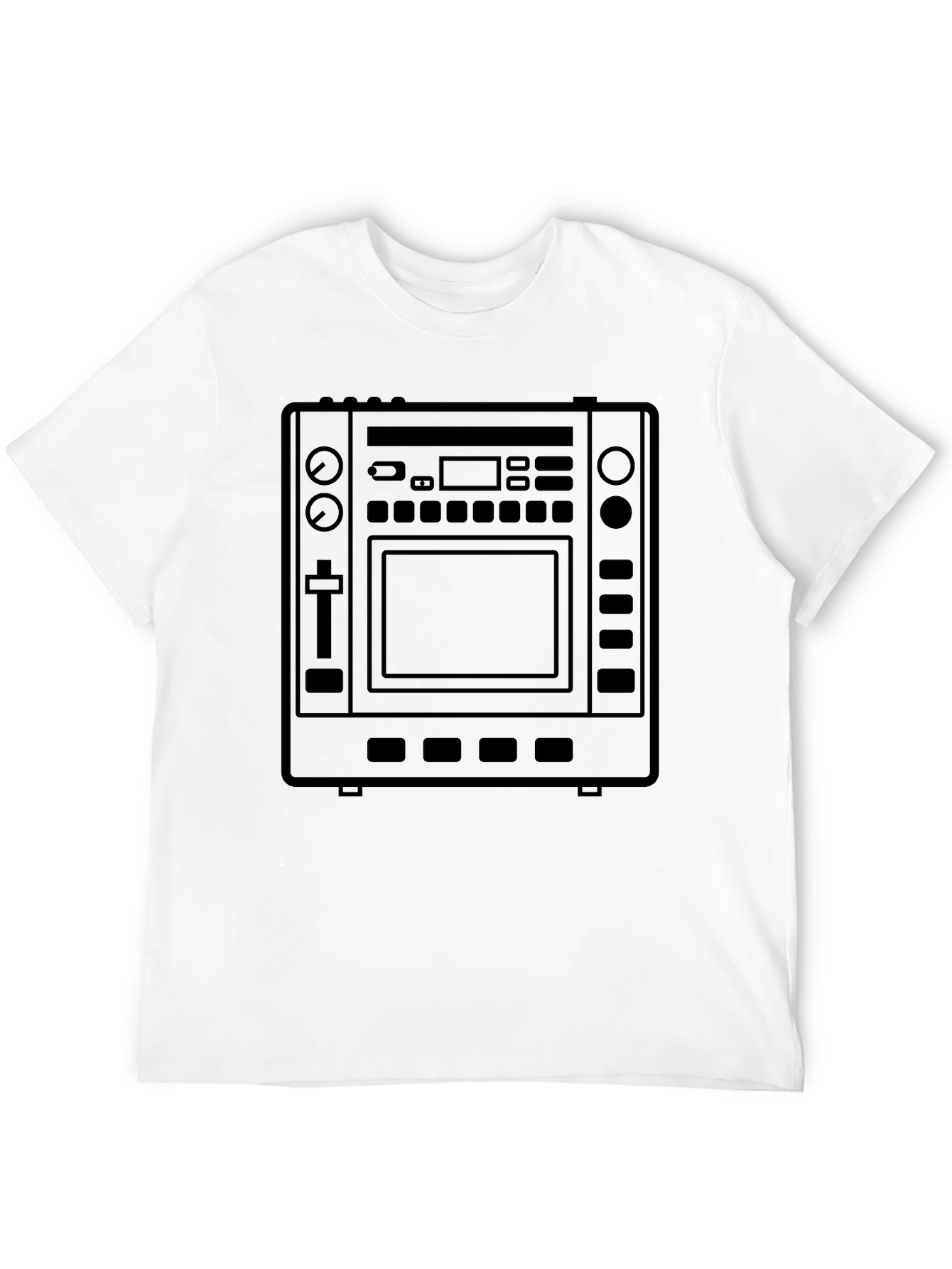 Black T-Shirt with DJ Controller Graphic