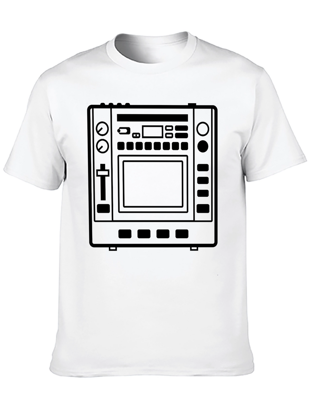 Black T-Shirt with DJ Controller Graphic