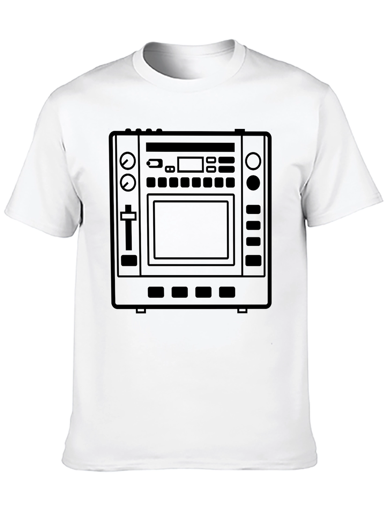 Black T-Shirt with DJ Controller Graphic