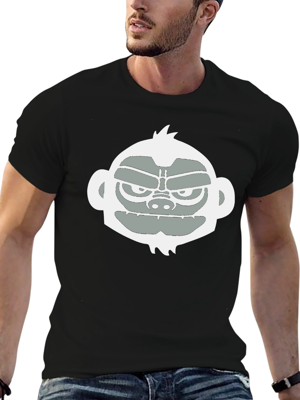 Cool Monkey Graphic Tee - Black Casual T-Shirt