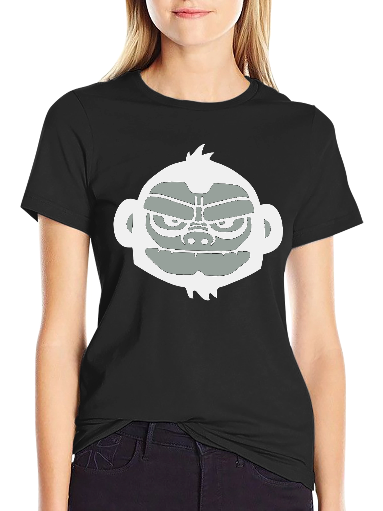 Cool Monkey Graphic Tee - Black Casual T-Shirt