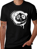 Black T-Shirt with Graphic Panda Design