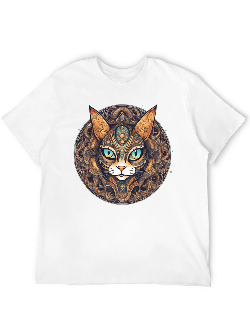 Mystic Cat Mandala T-Shirt - Unique Graphic Tee