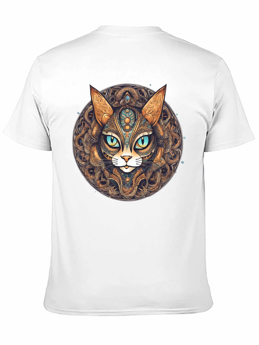 Mystic Cat Mandala T-Shirt - Unique Graphic Tee
