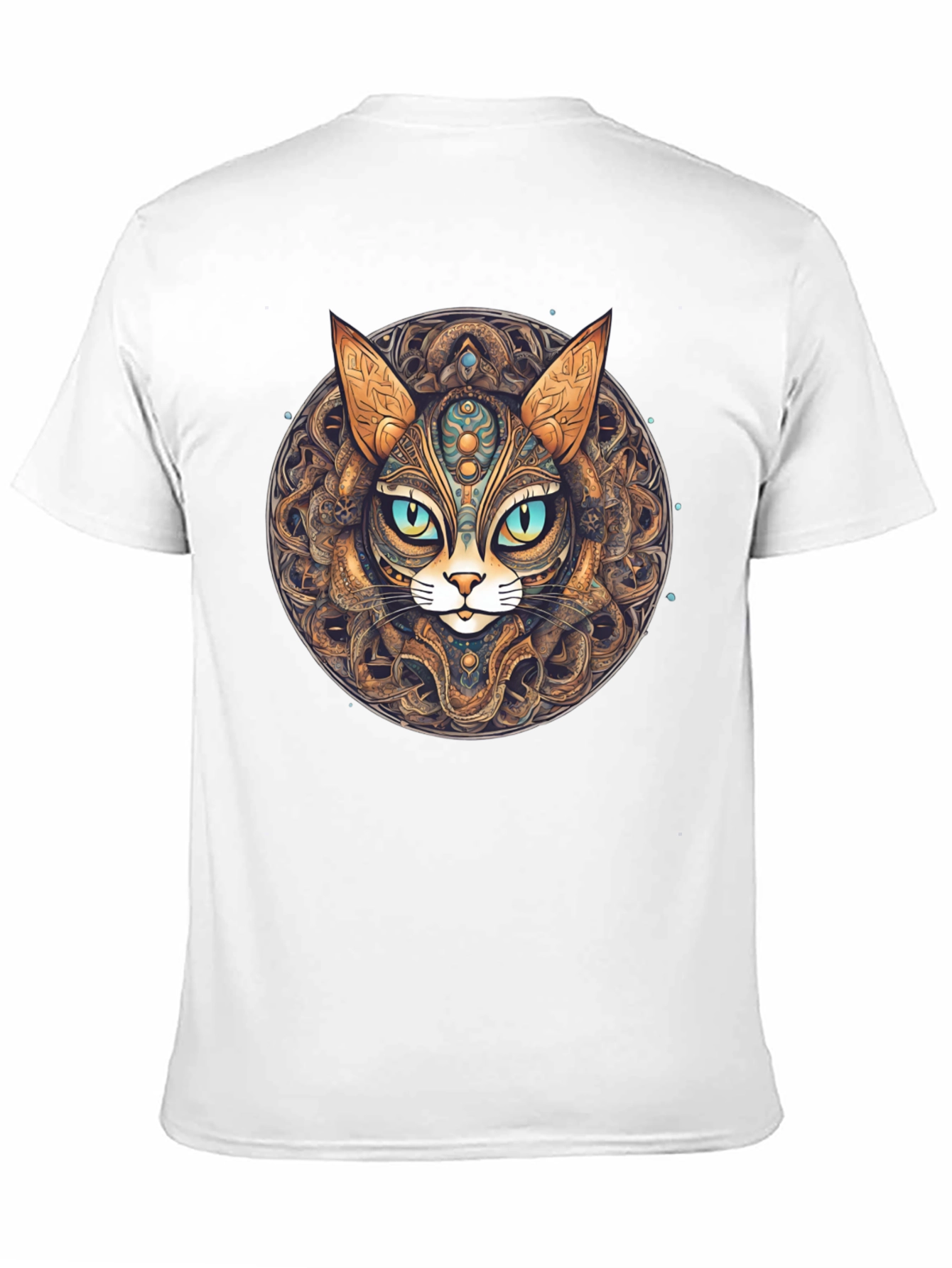 Mystic Cat Mandala T-Shirt - Unique Graphic Tee