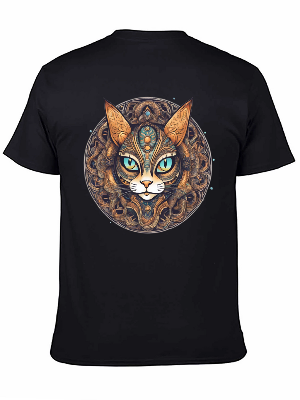 Mystic Cat Mandala T-Shirt - Unique Graphic Tee