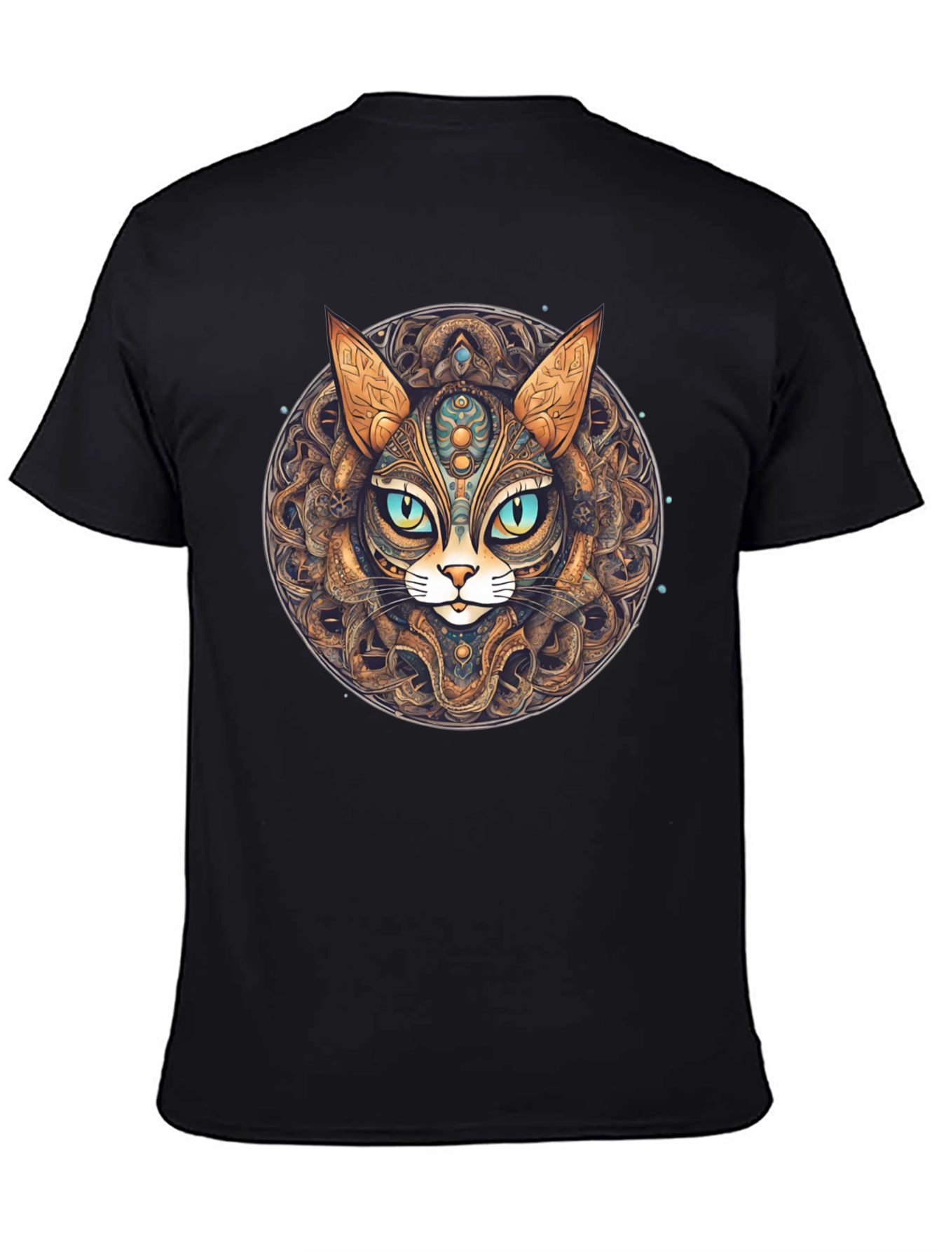 Mystic Cat Mandala T-Shirt - Unique Graphic Tee