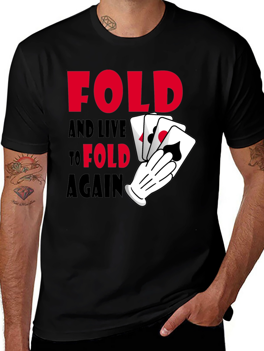 Fold Again Poker Graphic T-Shirt