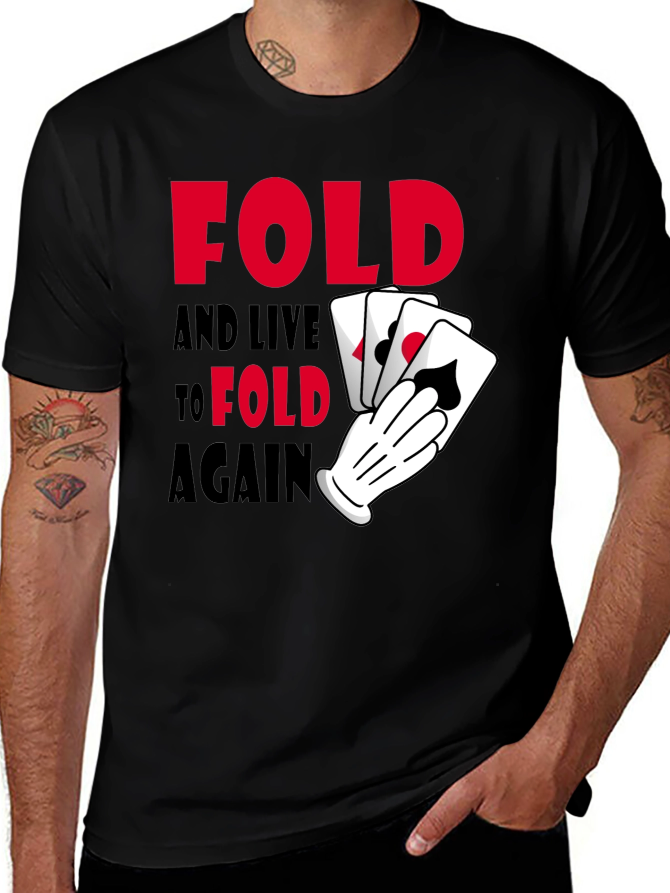 Fold Again Poker Graphic T-Shirt