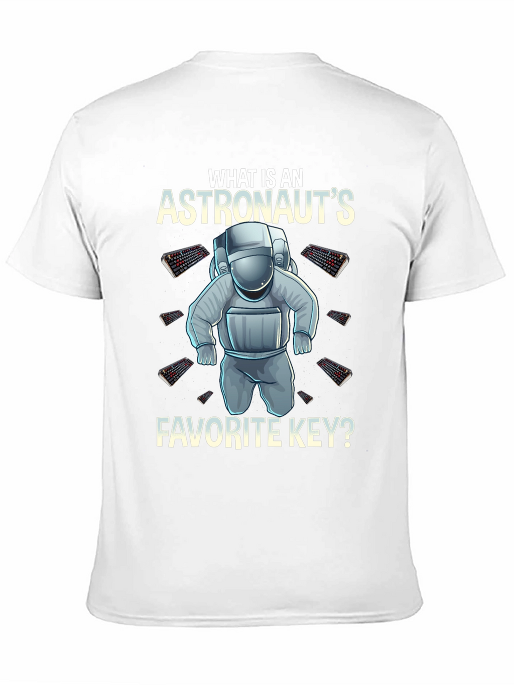 Astronaut Keyboard T-Shirt - Space Themed Pun Apparel