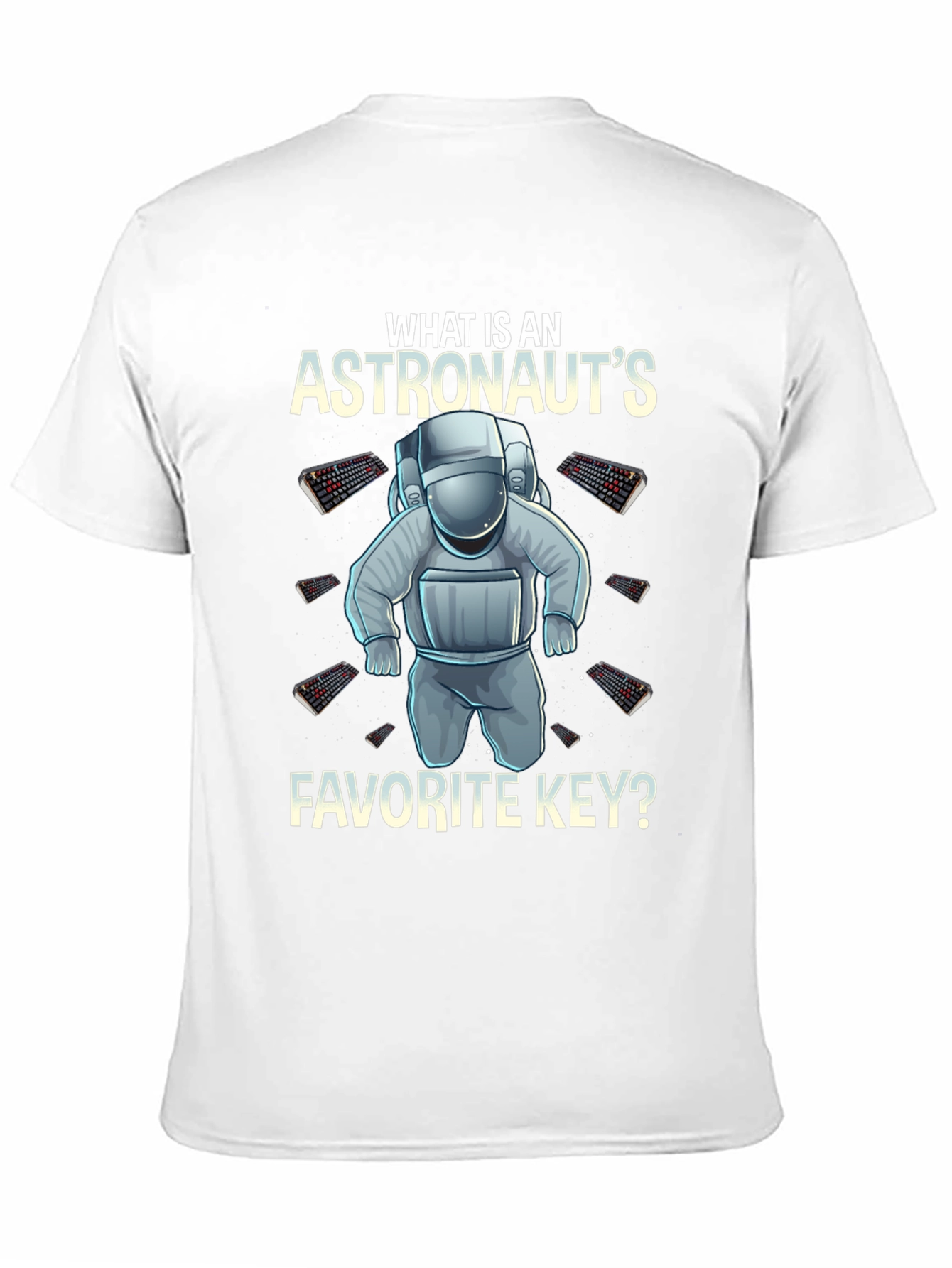 Astronaut Keyboard T-Shirt - Space Themed Pun Apparel