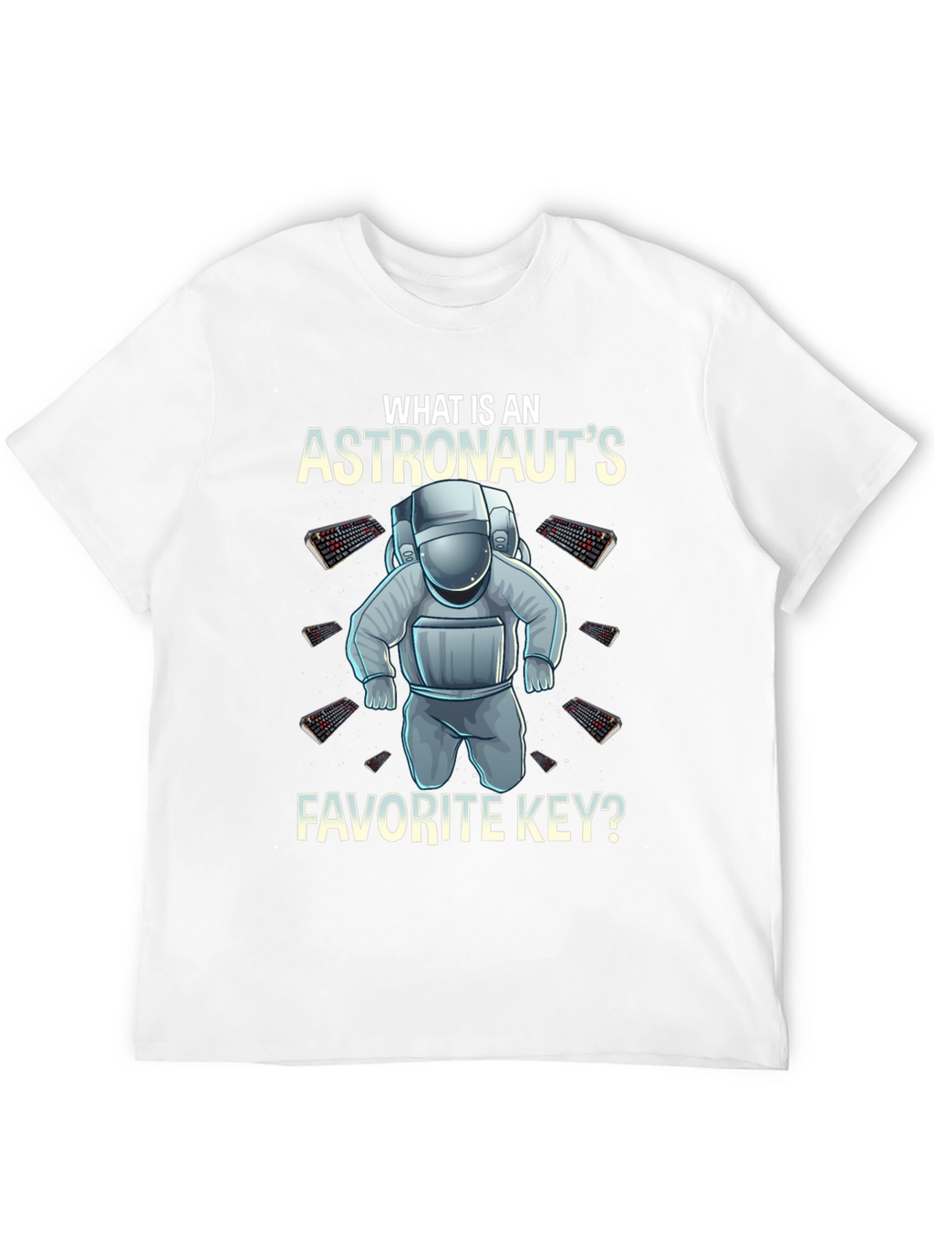 Astronaut Keyboard T-Shirt - Space Themed Pun Apparel