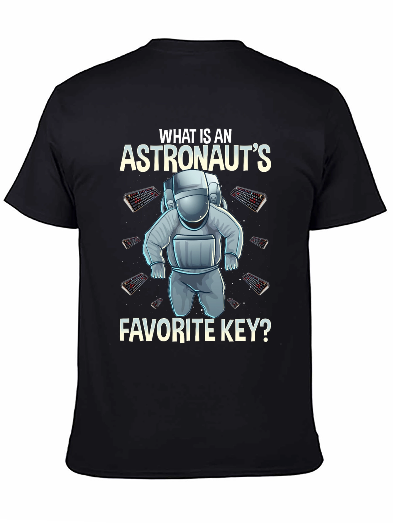 Astronaut Keyboard T-Shirt - Space Themed Pun Apparel