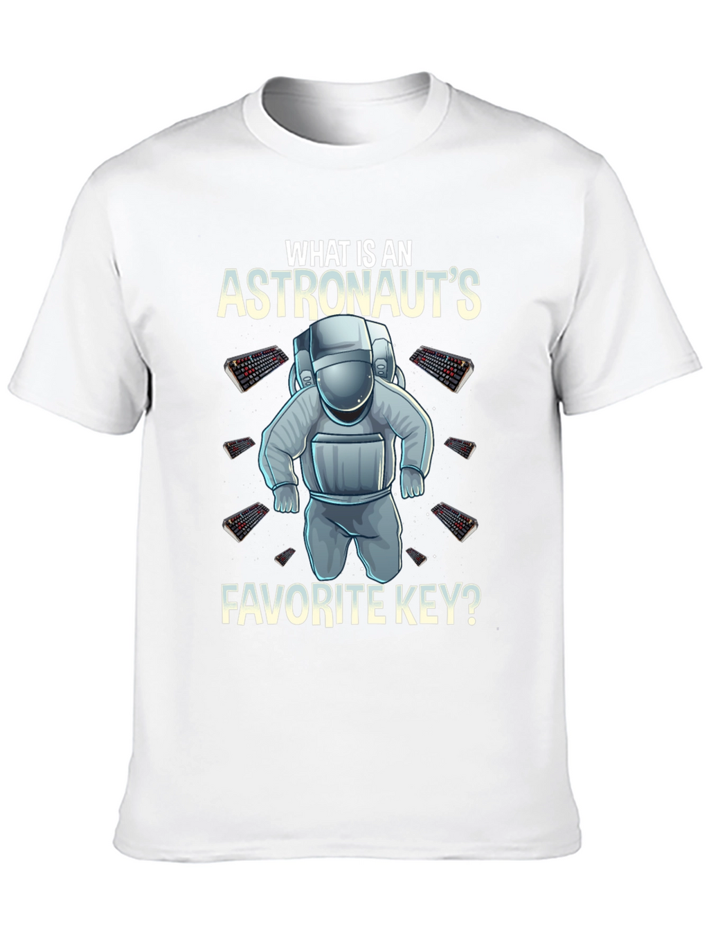 Astronaut Keyboard T-Shirt - Space Themed Pun Apparel