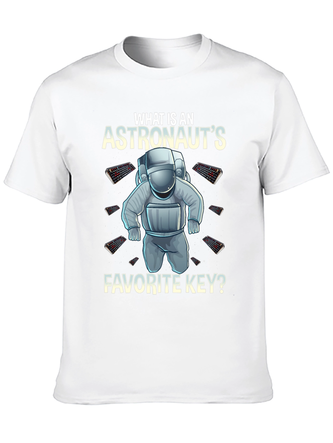 Astronaut Keyboard T-Shirt - Space Themed Pun Apparel