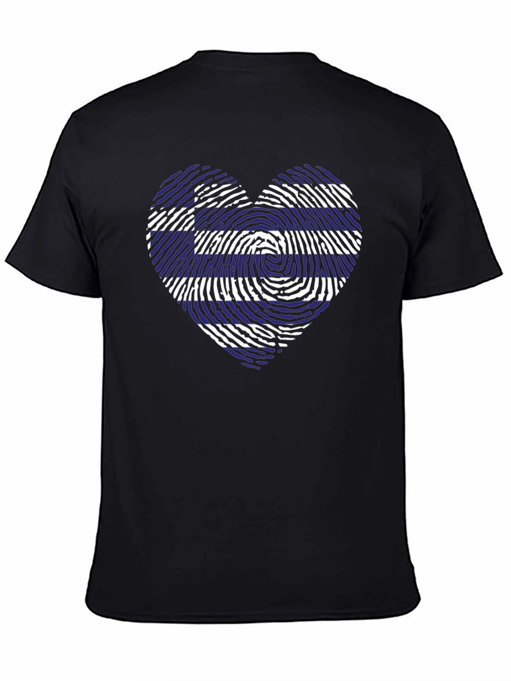 Greece Flag Heart Fingerprint T-Shirt