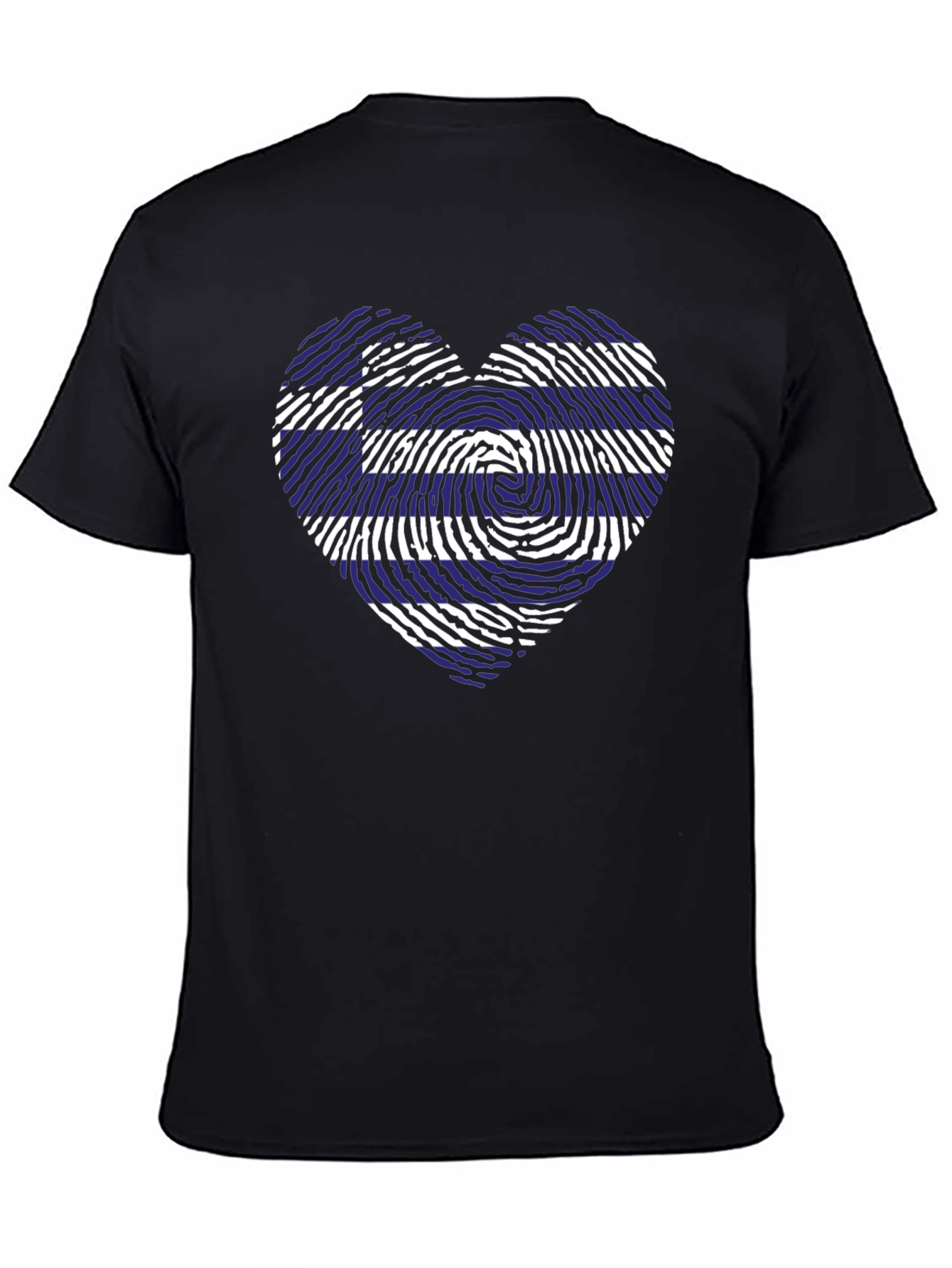Greece Flag Heart Fingerprint T-Shirt